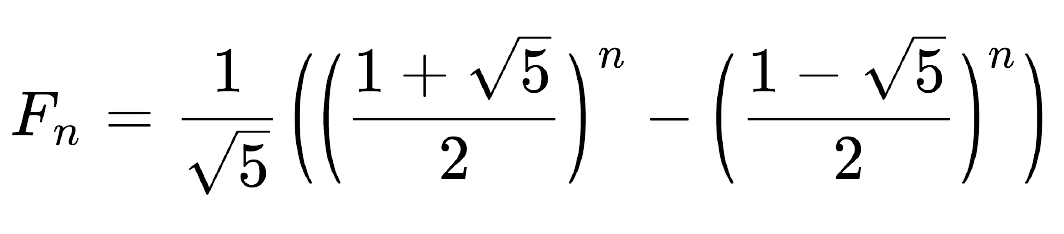 Mathematical equation for Fibonacci sequence