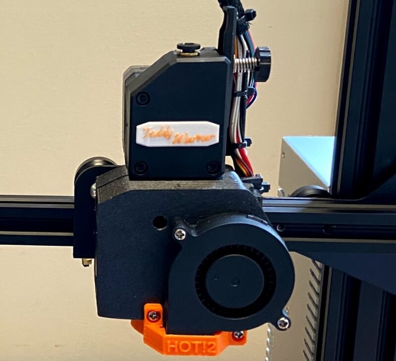 Direct drive system with custom nameplate on Ender 3