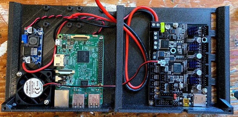 Electronics enclosure at the rear of the Ender 3