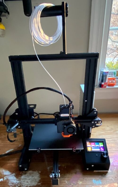 Full view of the modified Ender 3 printer