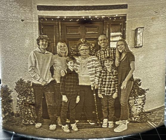 Lithophane print of family photo