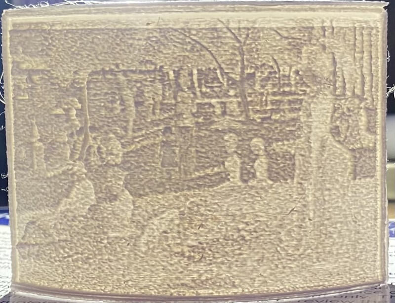 Lithophane print of painting