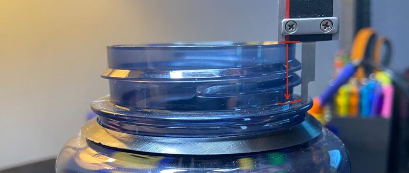 Measuring connector length with calipers