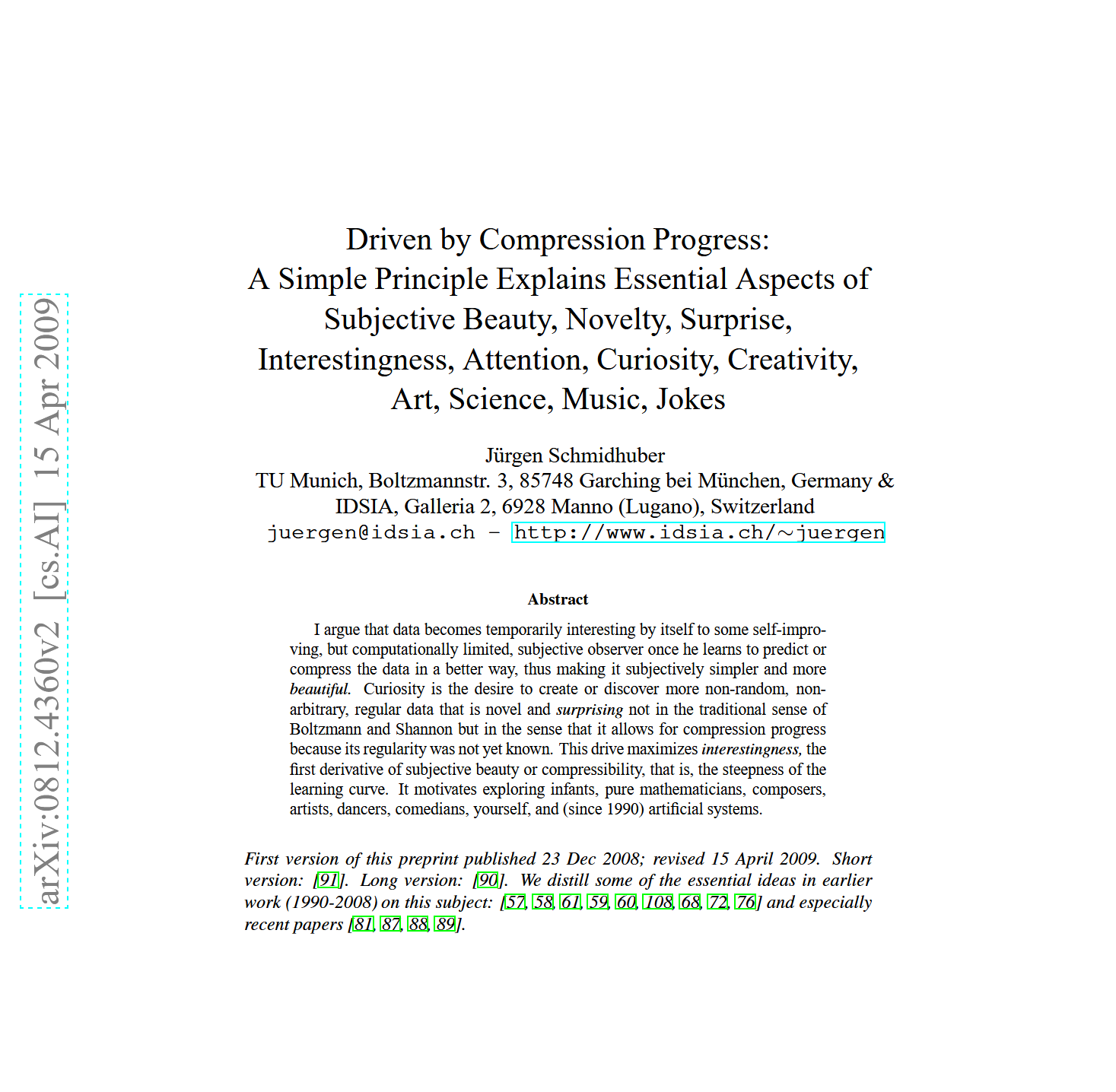 Driven by Compression Progress