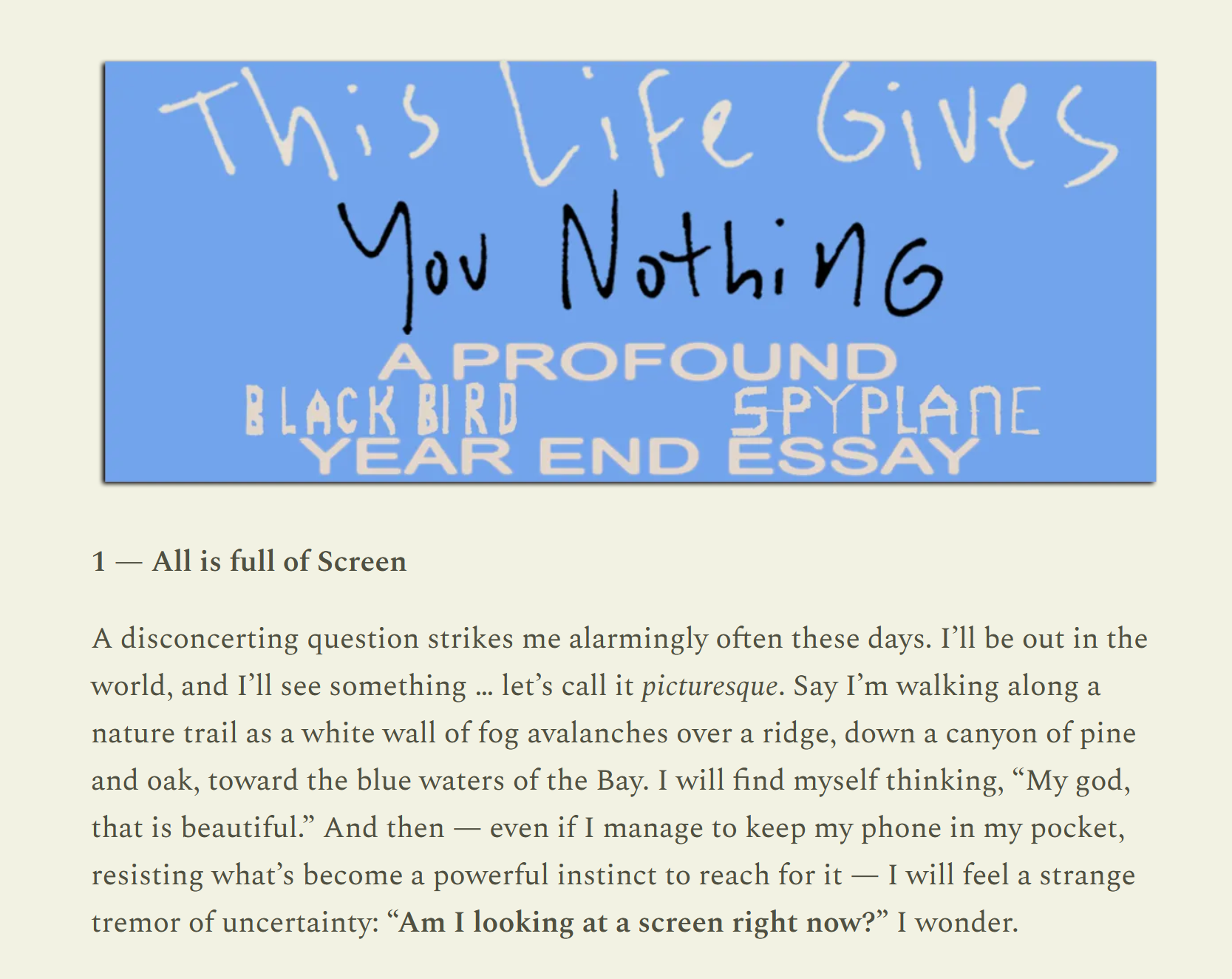 This life gives you nothing