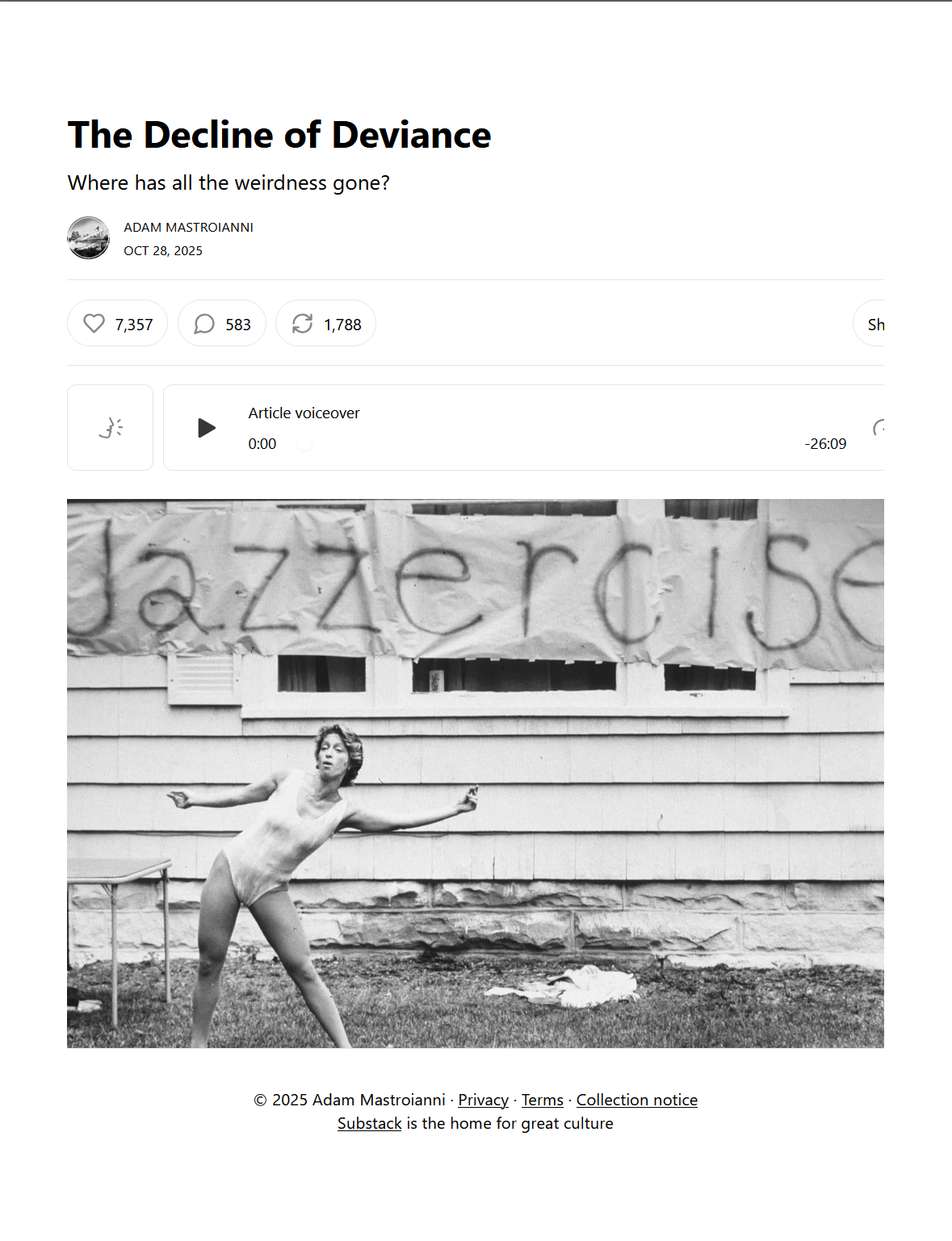 The Decline of Deviance